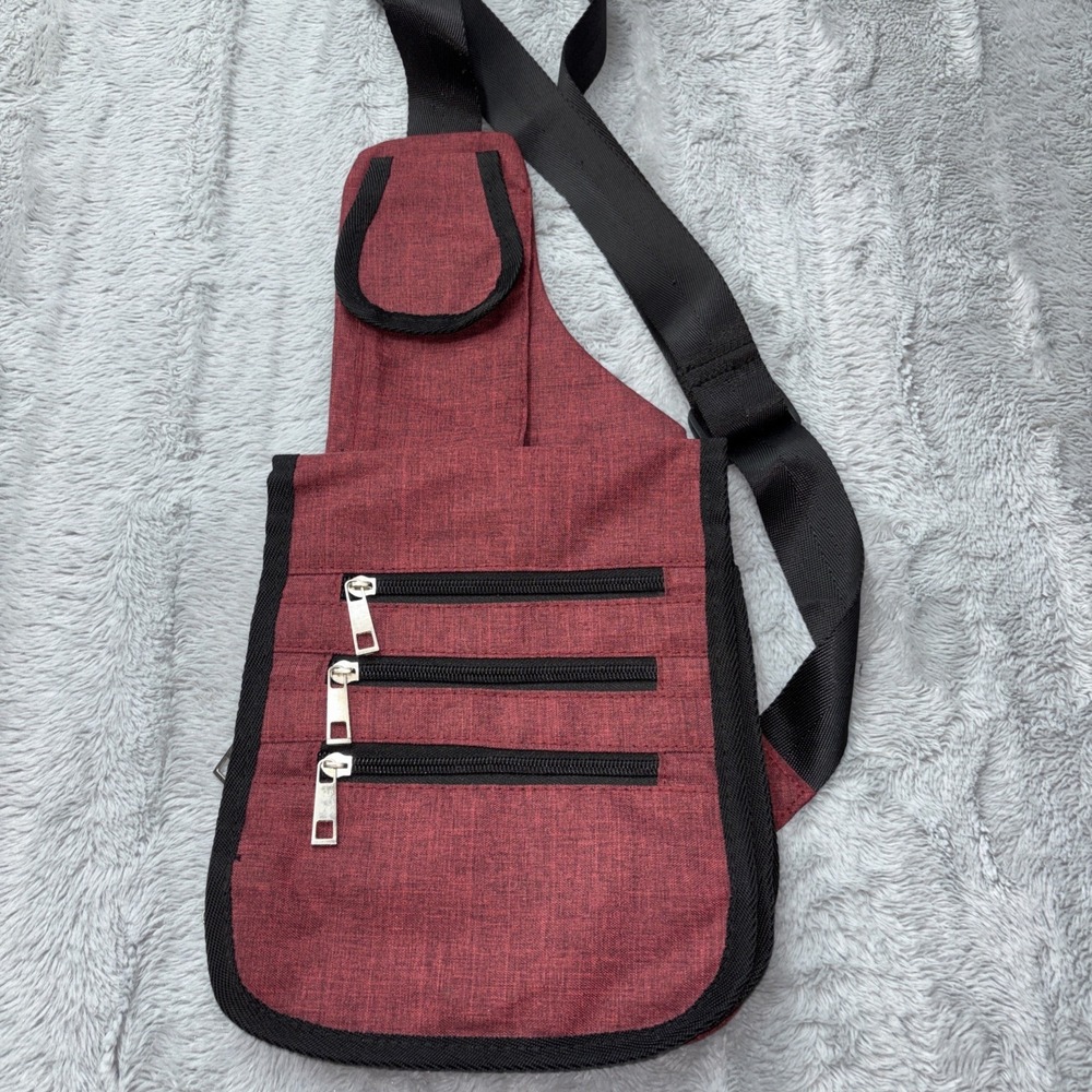 Gold‎ Coast Nylon Crossbody Sling Bag in Burgundy with RFID Technology